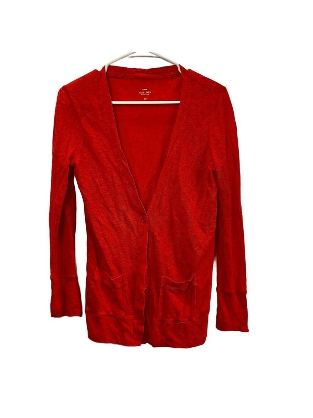 J. CREW 100% Linen Lightweight Professor Cardigan